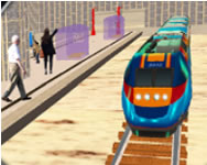 Modern train driving simulator city train
